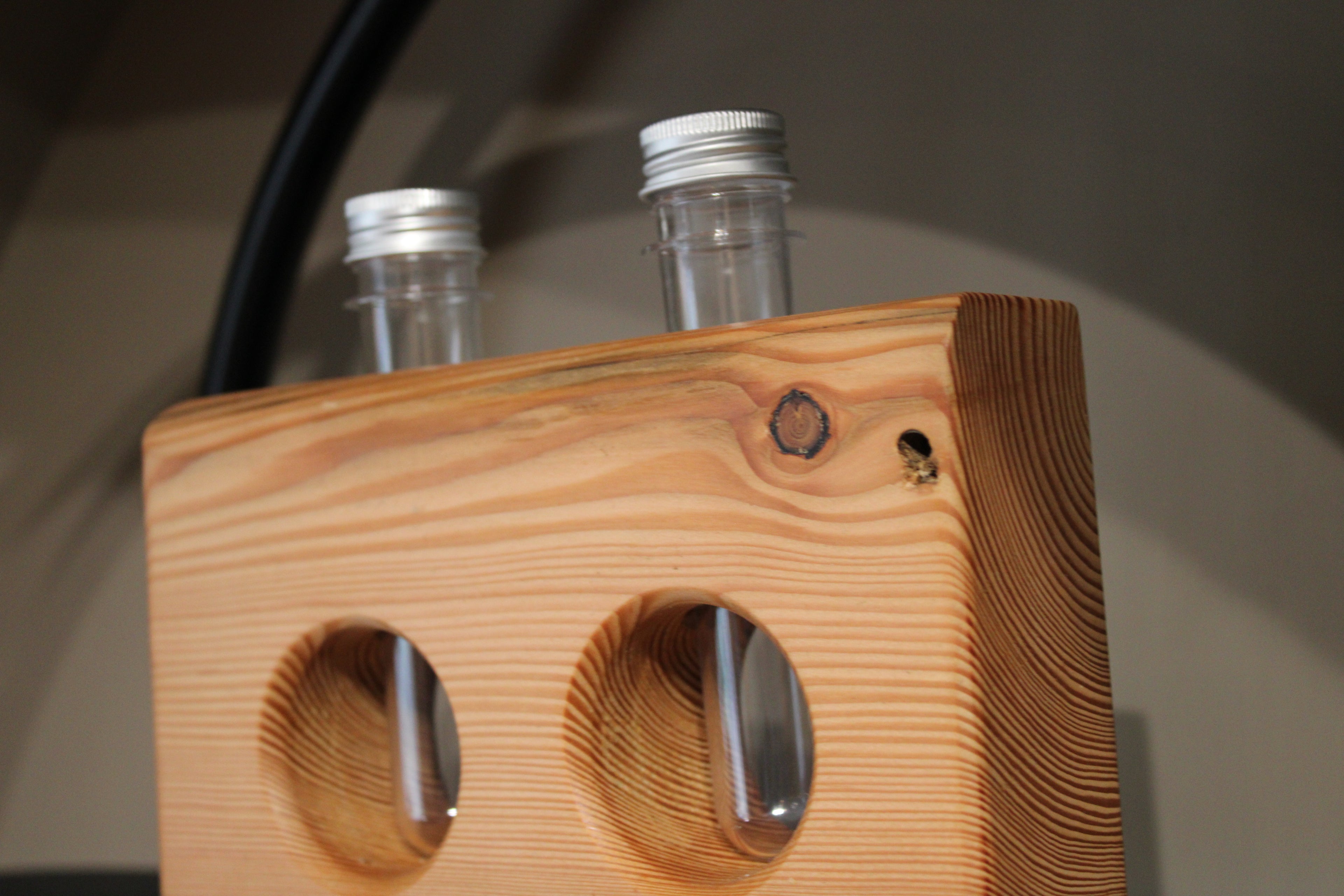 Wooden  Double Test Tube Vase Holder