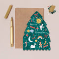 Merry Christmas Tree Shaped Greeting Card