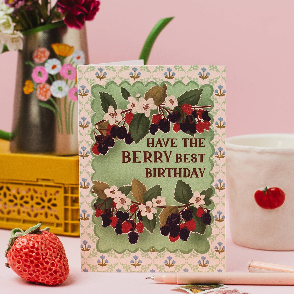 "Have The Berry Best Birthday" Wild Blackberry Birthday Card