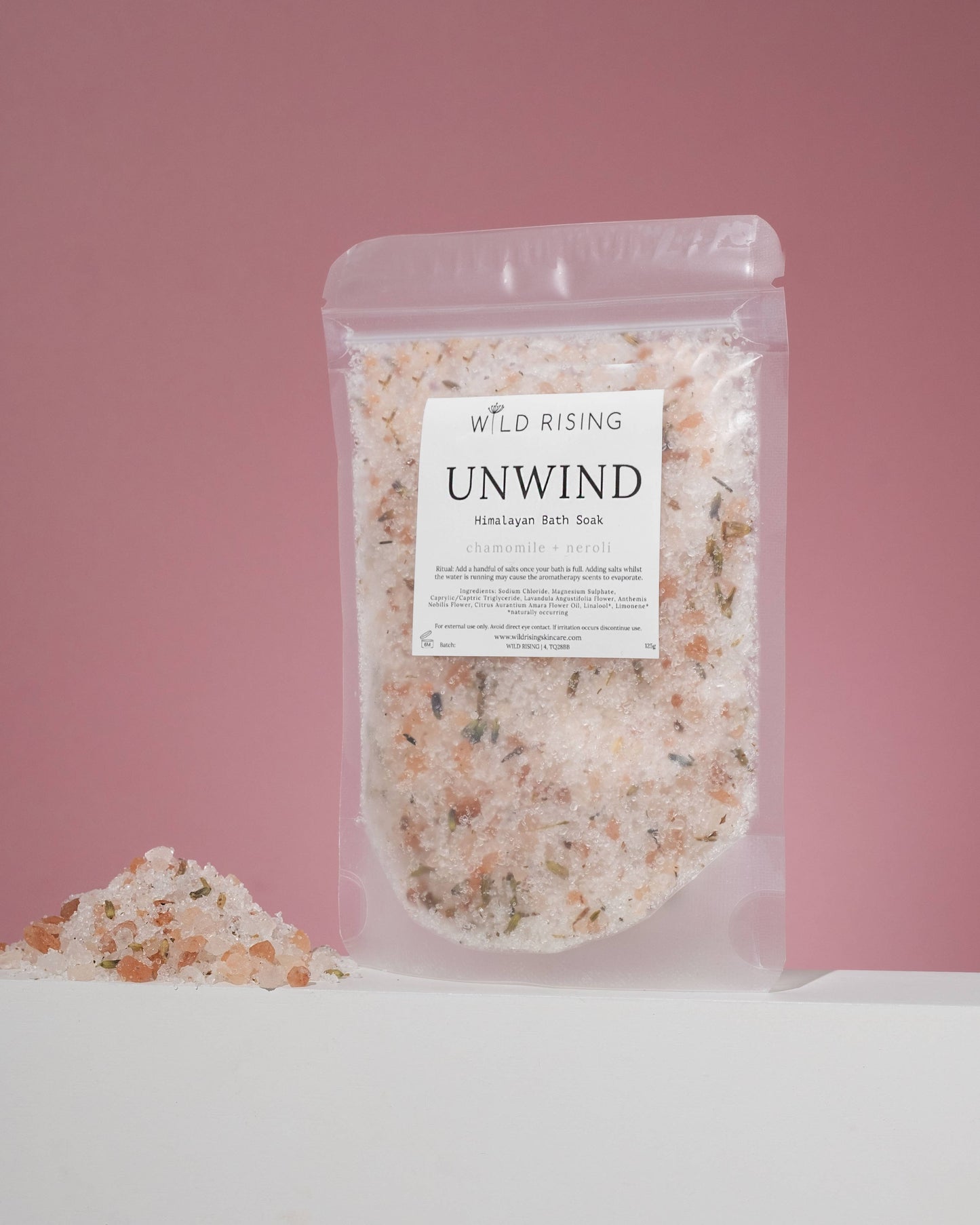 Unwind - Chamomile and Neroli Bath Salts 125g Pouch