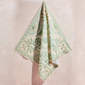 Floral Cotton Bandana - Sage Green & White