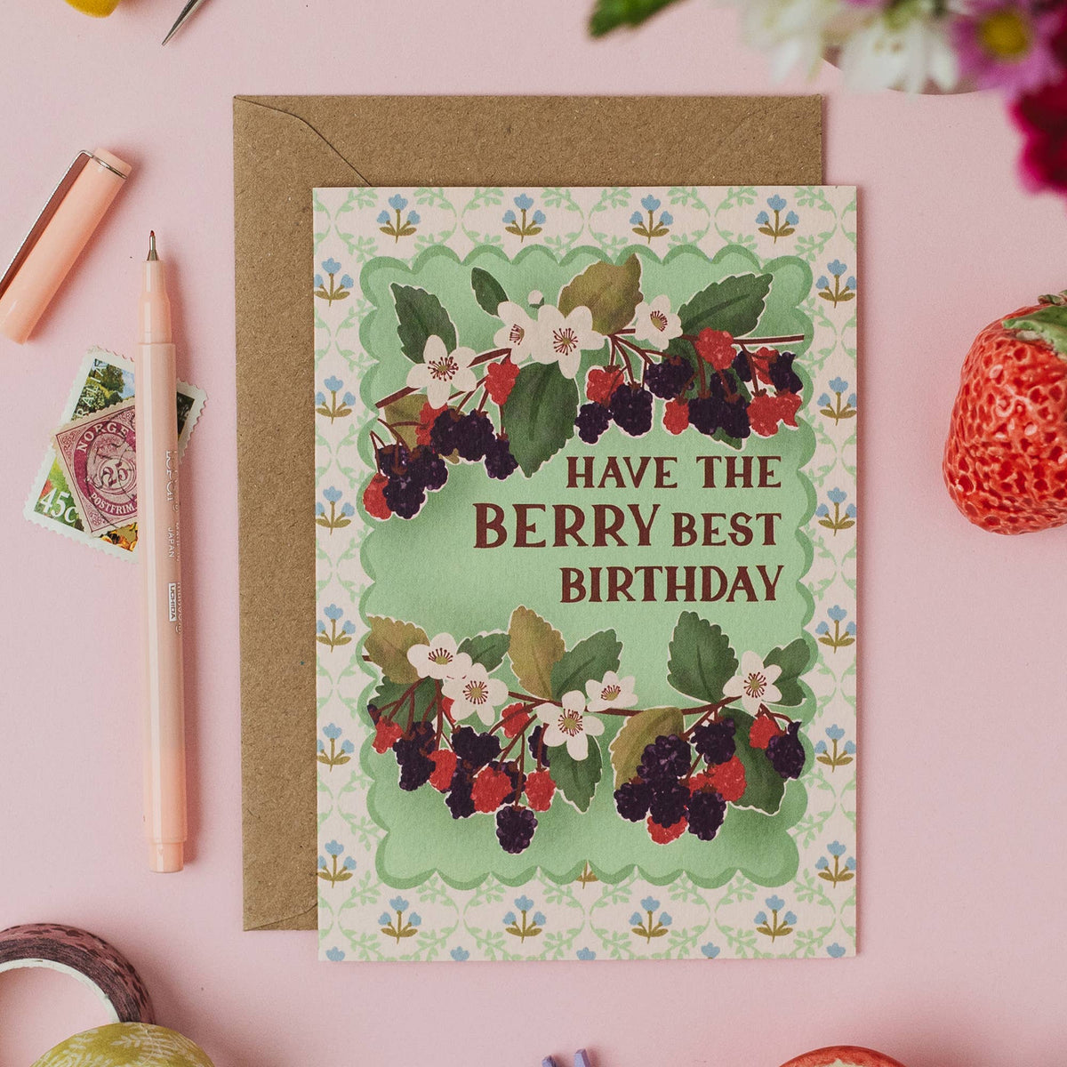 "Have The Berry Best Birthday" Wild Blackberry Birthday Card