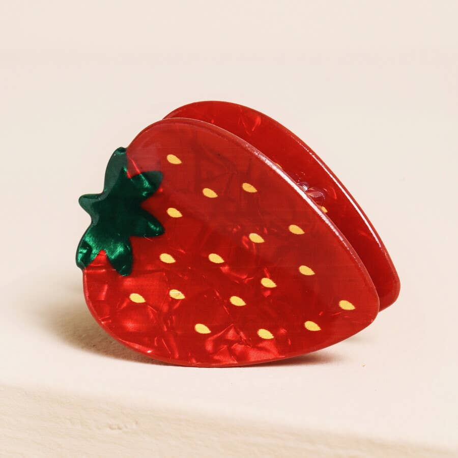 Fruit Shaped Hair Clips - Lemon & Strawberry