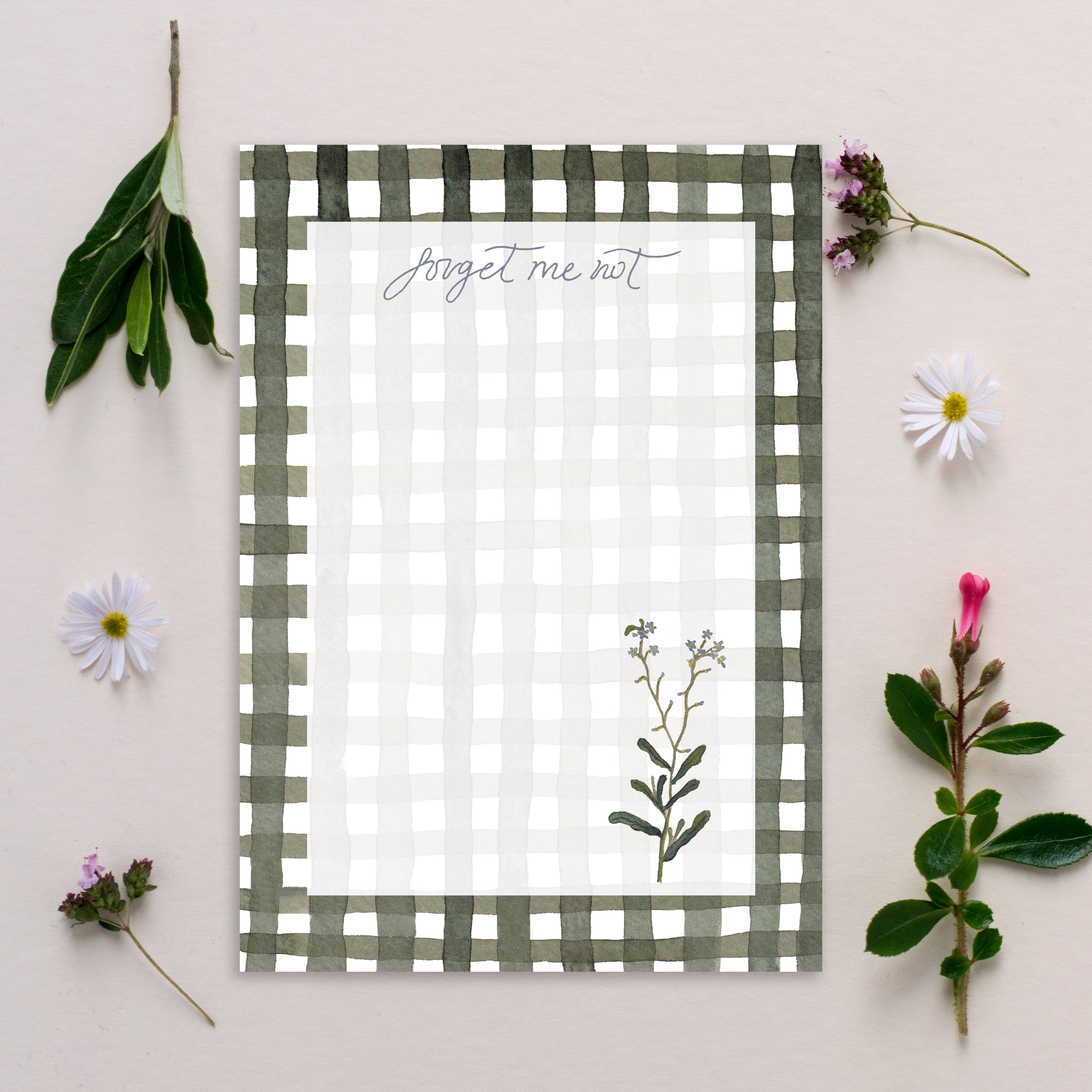 A5 Forget Me Not Wildflower Notepad Memo Pad