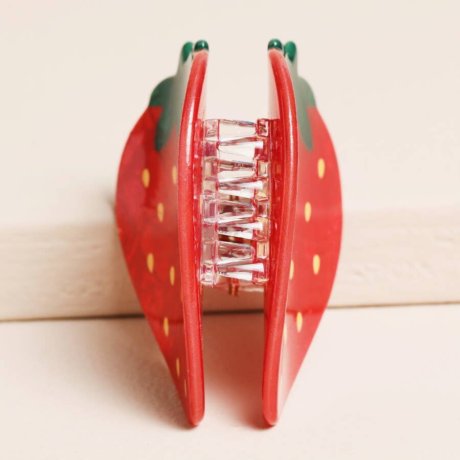 Fruit Shaped Hair Clips - Lemon & Strawberry