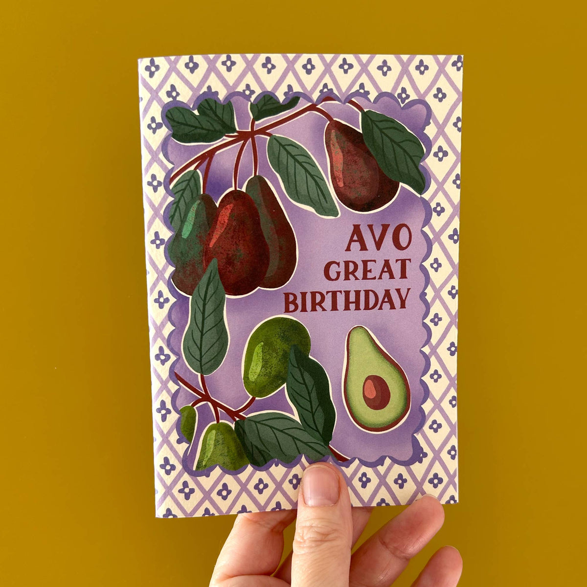 "Avo Great Birthday" Avocado Birthday Card
