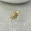 Pink Flower Adjustable Ring - PVD Gold Plated