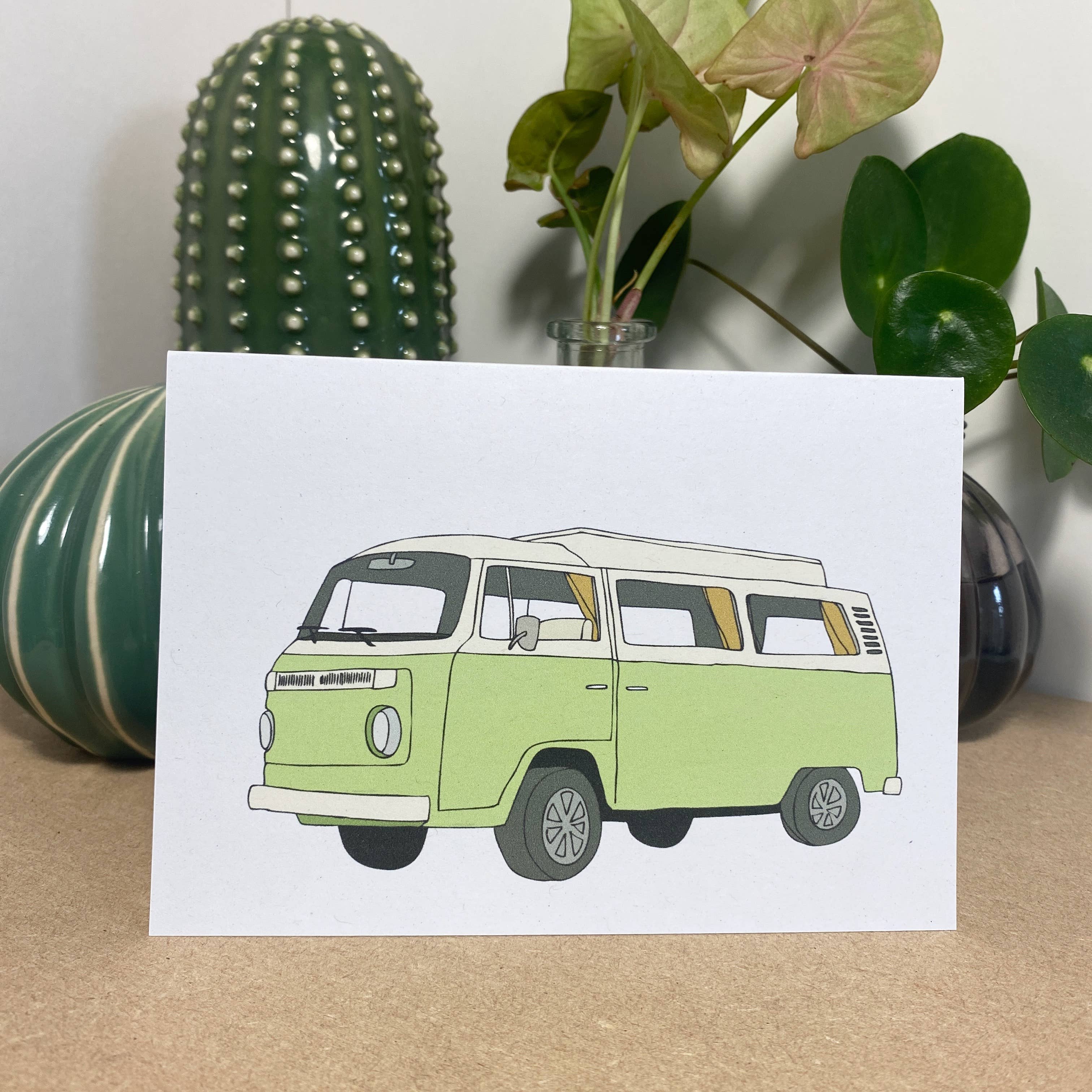Vintage Campervan Greeting Card 