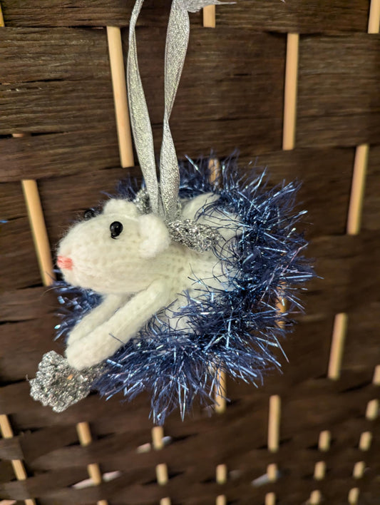 Knitted Ballerina Fairy Mouse Christmas Tree Decoration