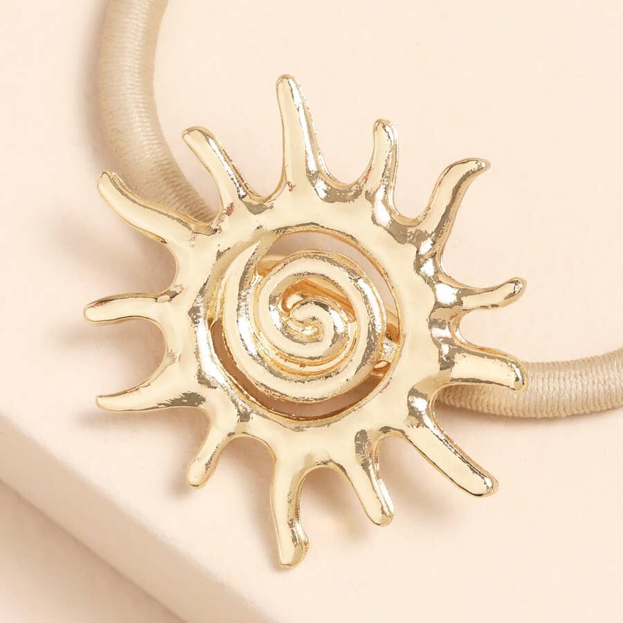 Gold Sun Swirl Hair Tie
