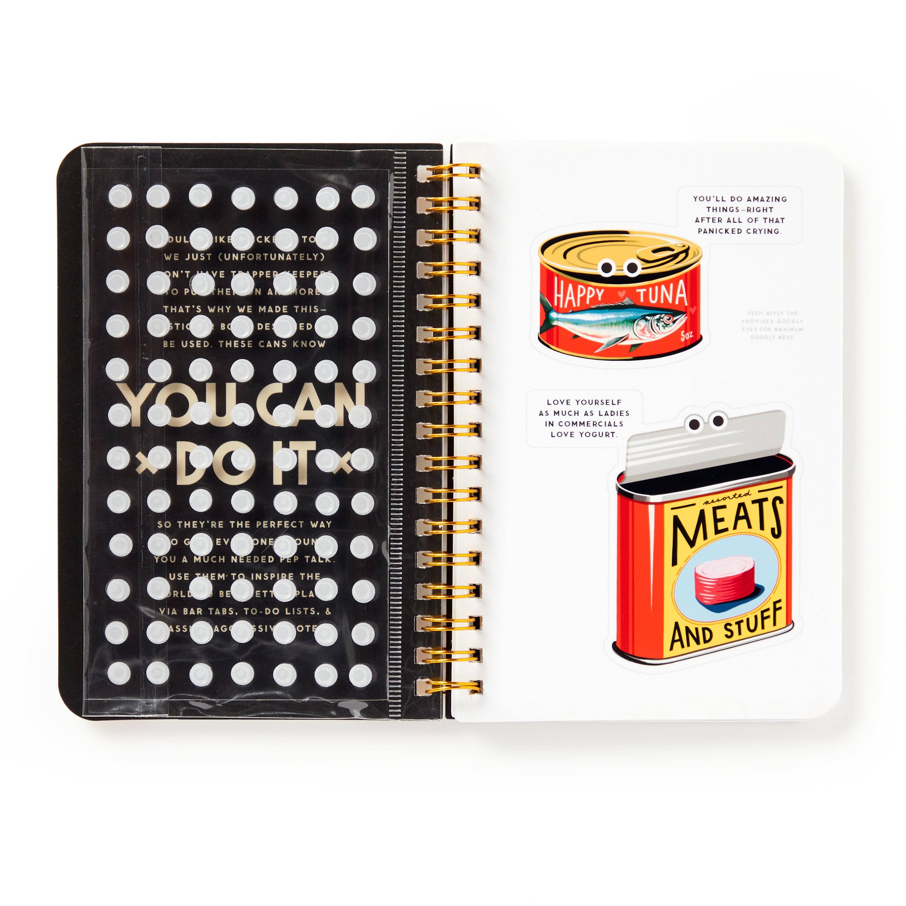 "You Can Do It" - Tin Can & Googly Eyes Sticker Book