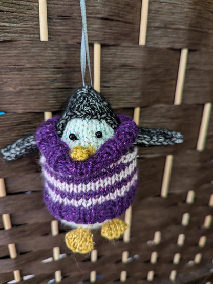 Knitted Penguin Christmas Tree Decoration