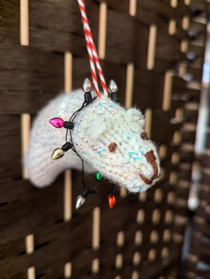 Knitted Polar Bear Christmas Tree Decoration