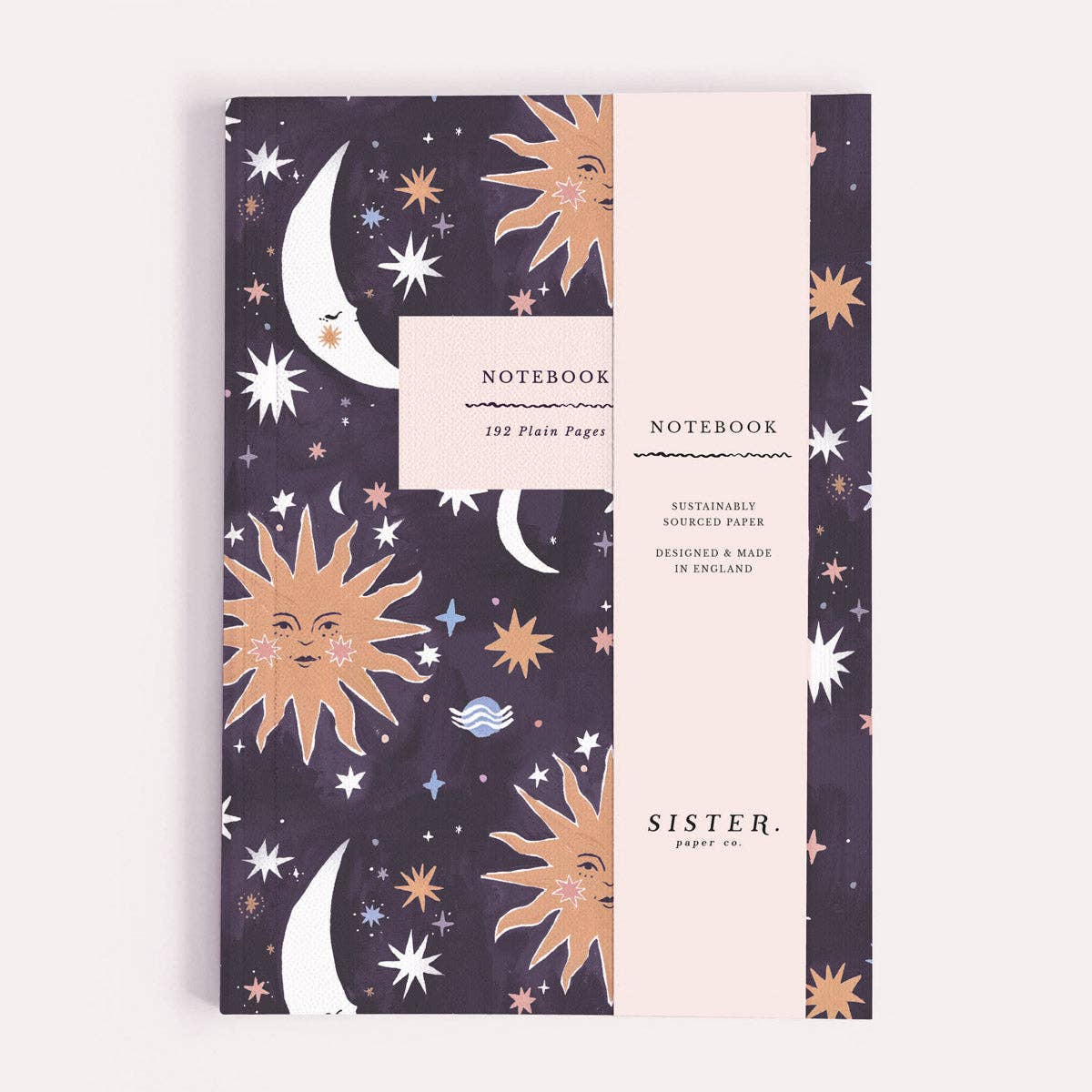 Navy Celestial Moon & Sun Notebook