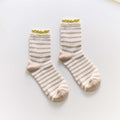 Ruffle Trim Pastel Stripe Socks