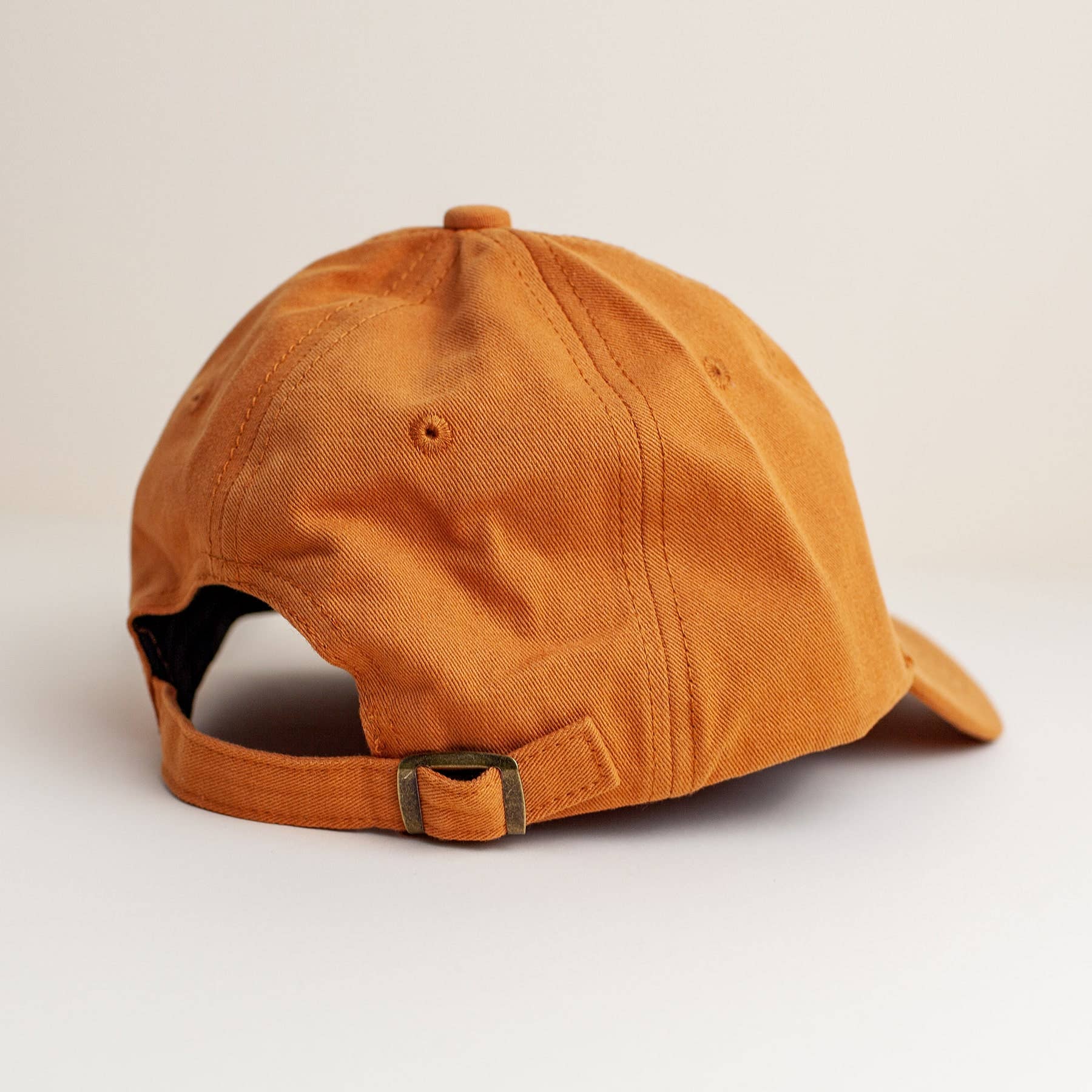 Burnt Orange Baseball Cap with Sun Embroidery Design
