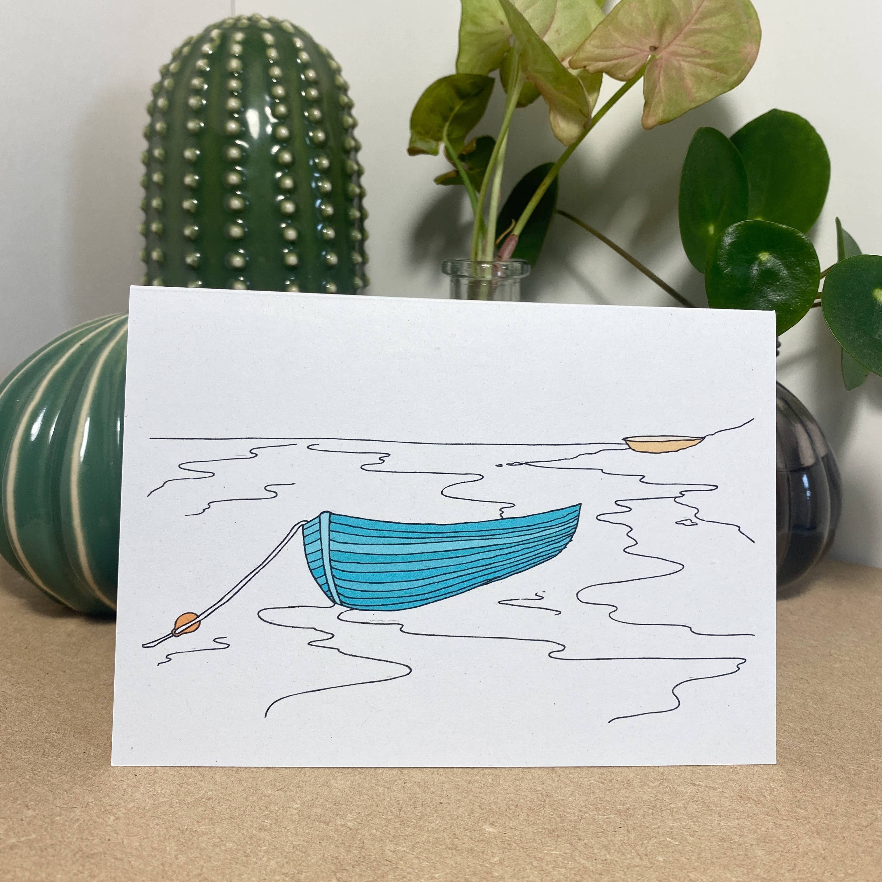 Seaside Boat Greeting Card 