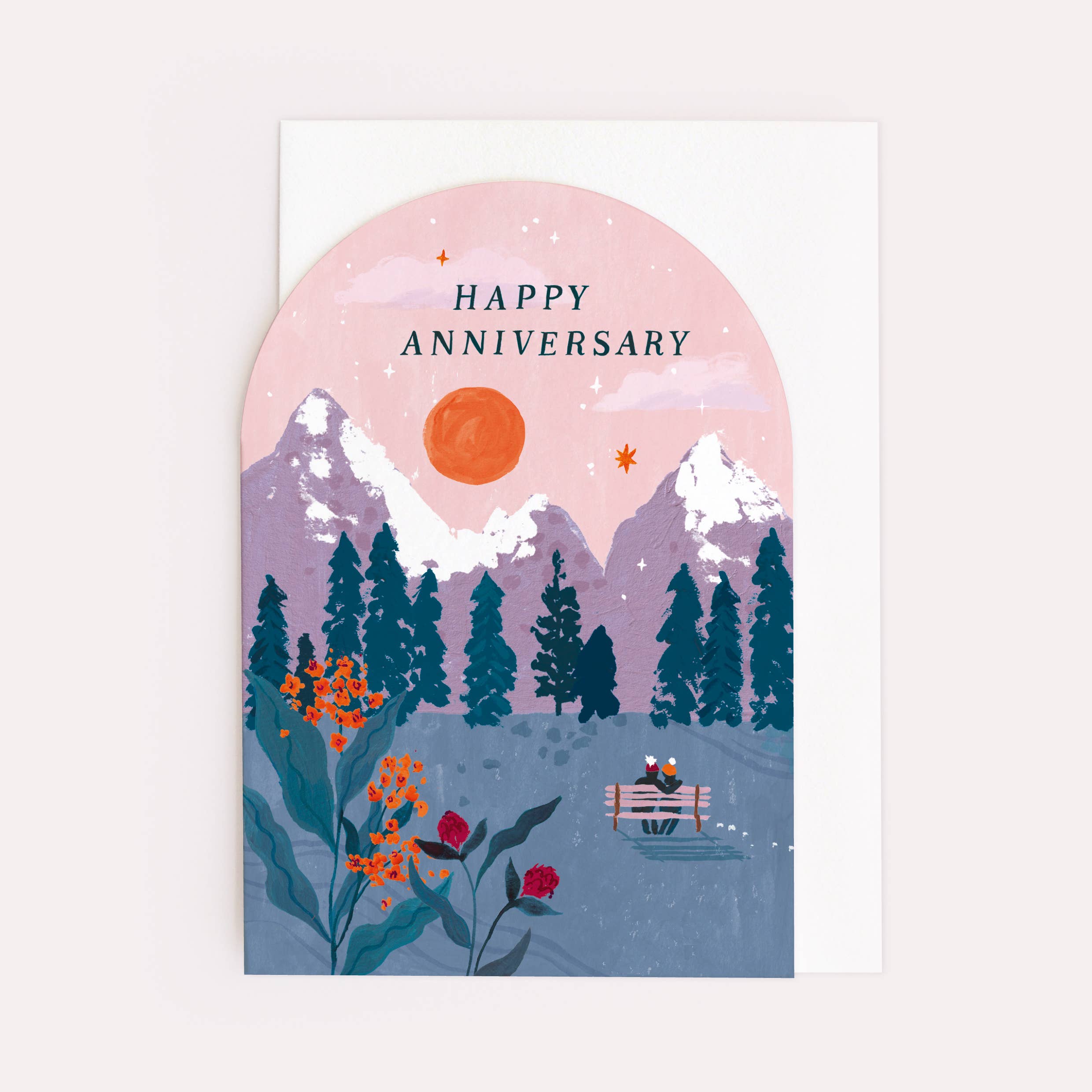 "Happy Anniversary" Scenic Sunset Greeting Card
