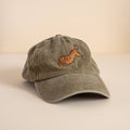 Olive Green Baseball Cap With Embroidered Tiger Design