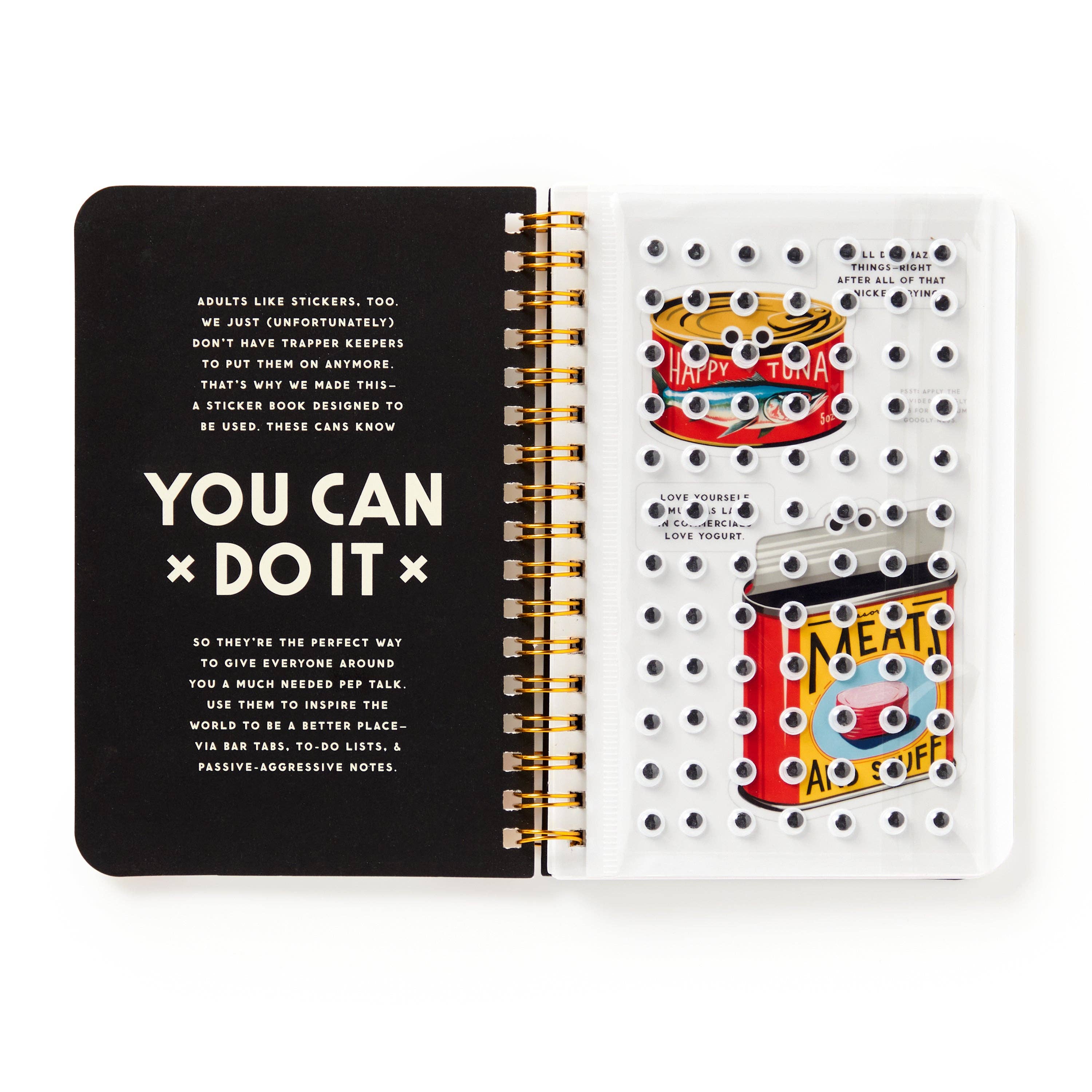 "You Can Do It" - Tin Can & Googly Eyes Sticker Book