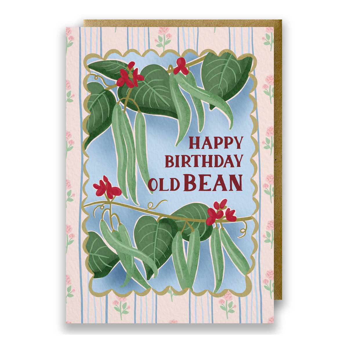 "Happy Birthday Old Bean" Runner Bean Birthday Card