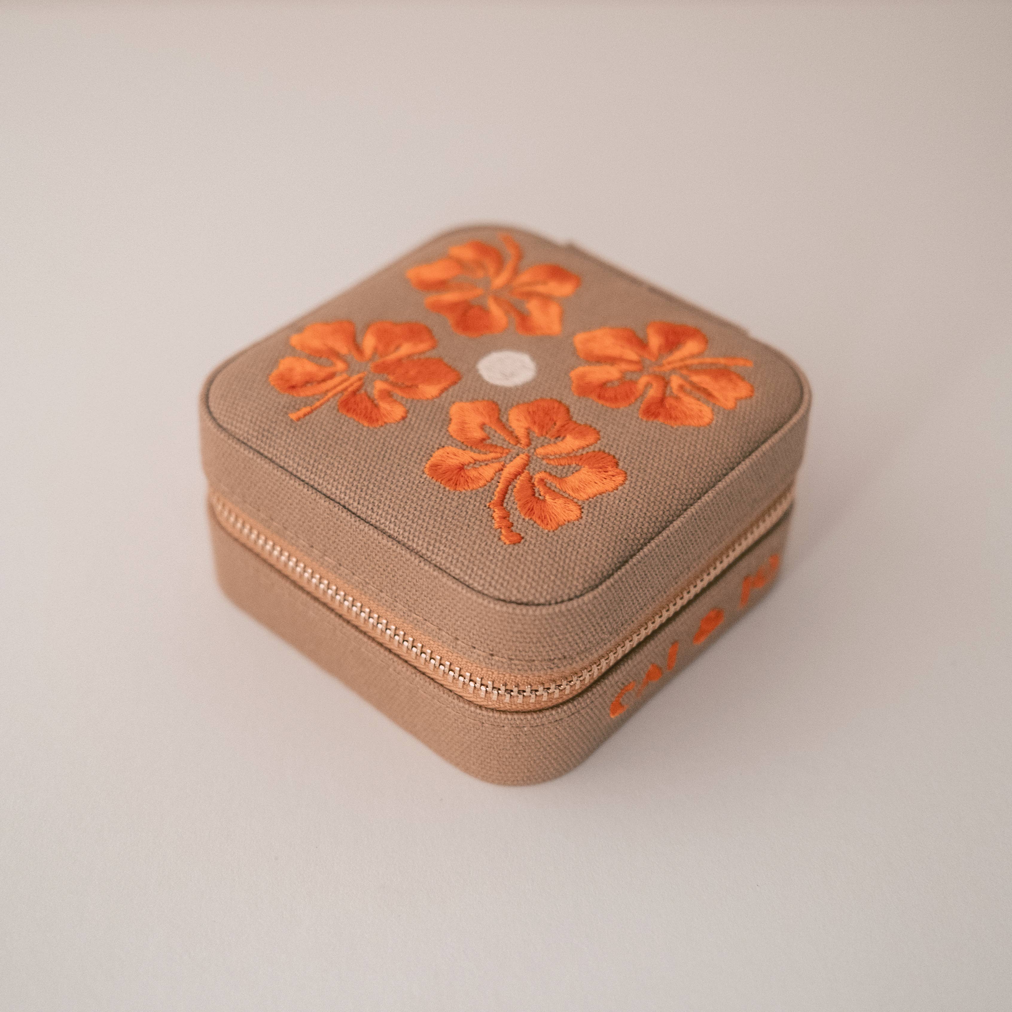Travel Jewellery Case With Embroidery