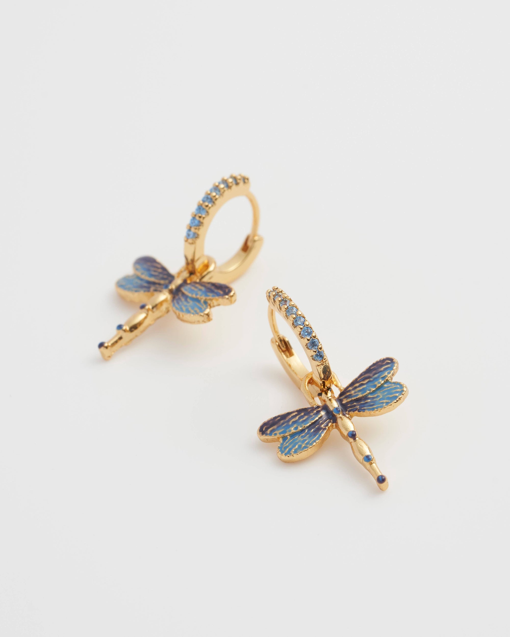 Dragonfly Charm Huggie Earrings