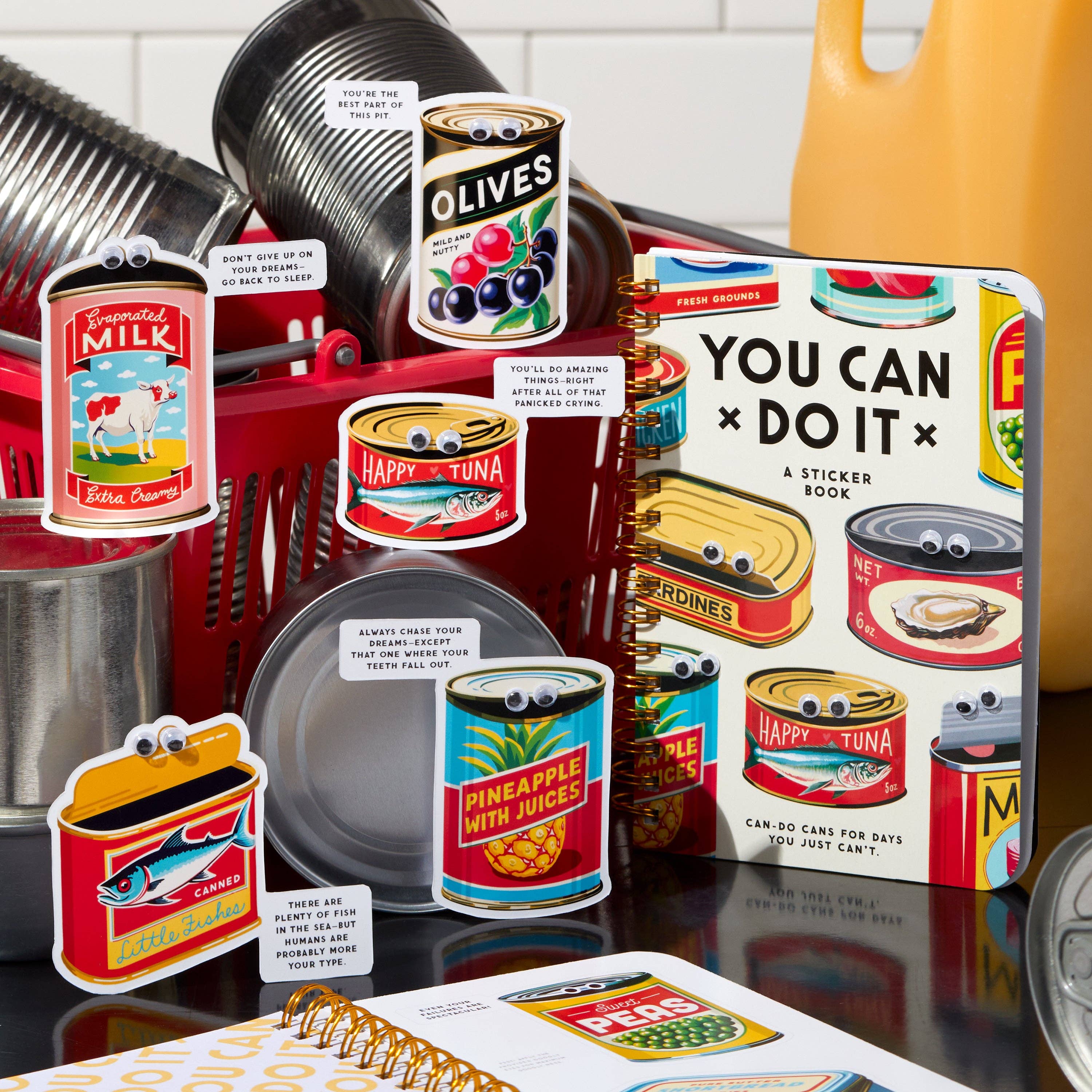 "You Can Do It" - Tin Can & Googly Eyes Sticker Book