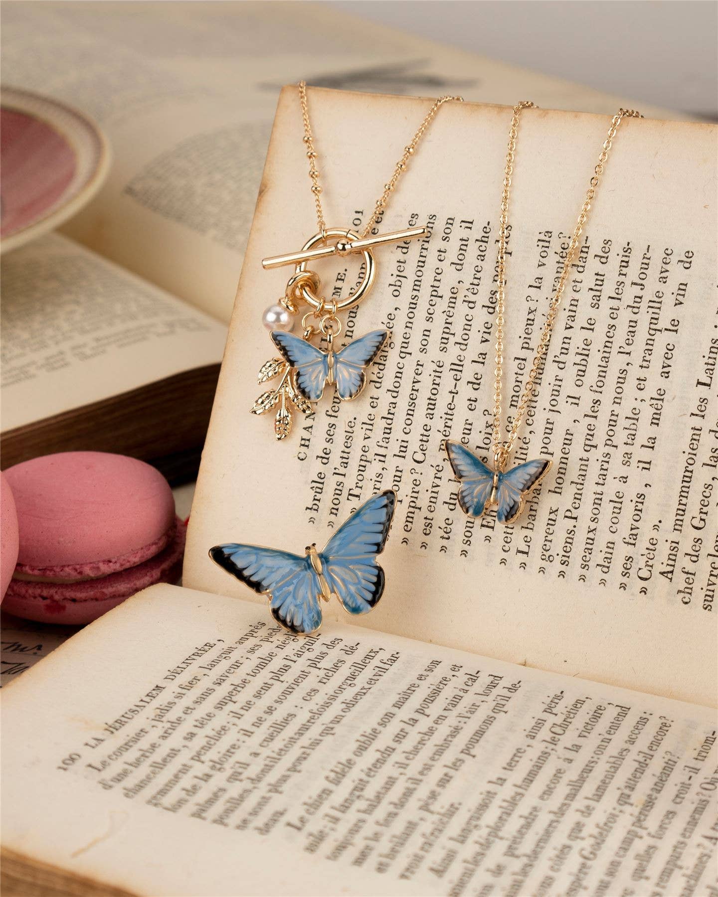 Blue Butterfly Necklace