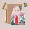 "Congrats On Your New Home" Cottage Shaped Housewarming Greeting Card
