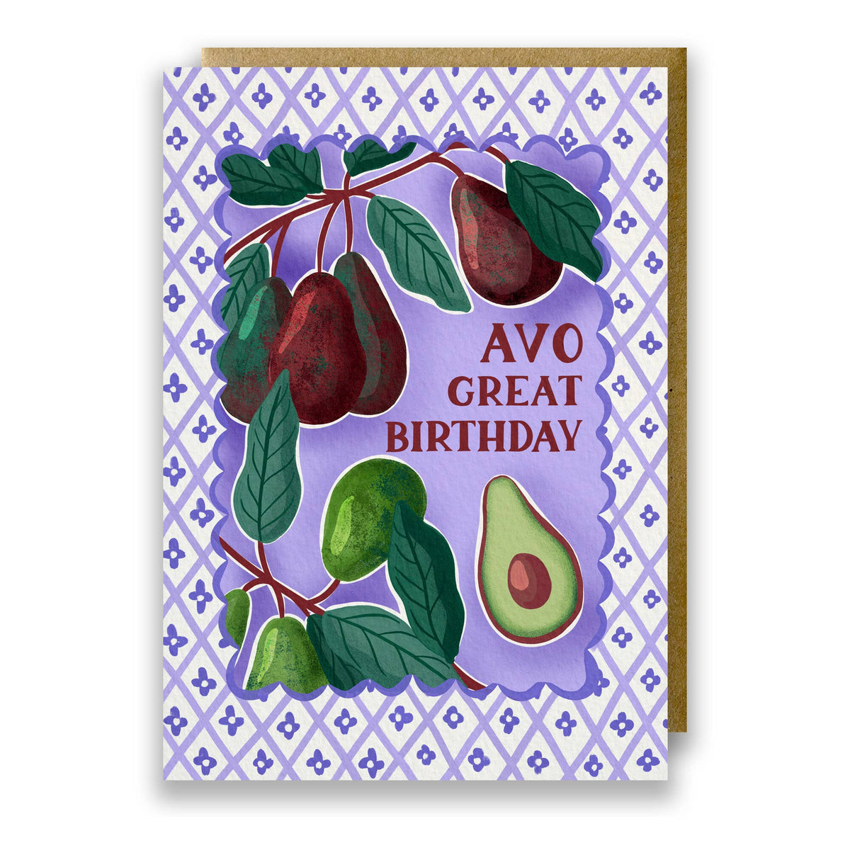 "Avo Great Birthday" Avocado Birthday Card