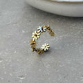 3D Flower Adjustable Ring - PVD Gold Plated