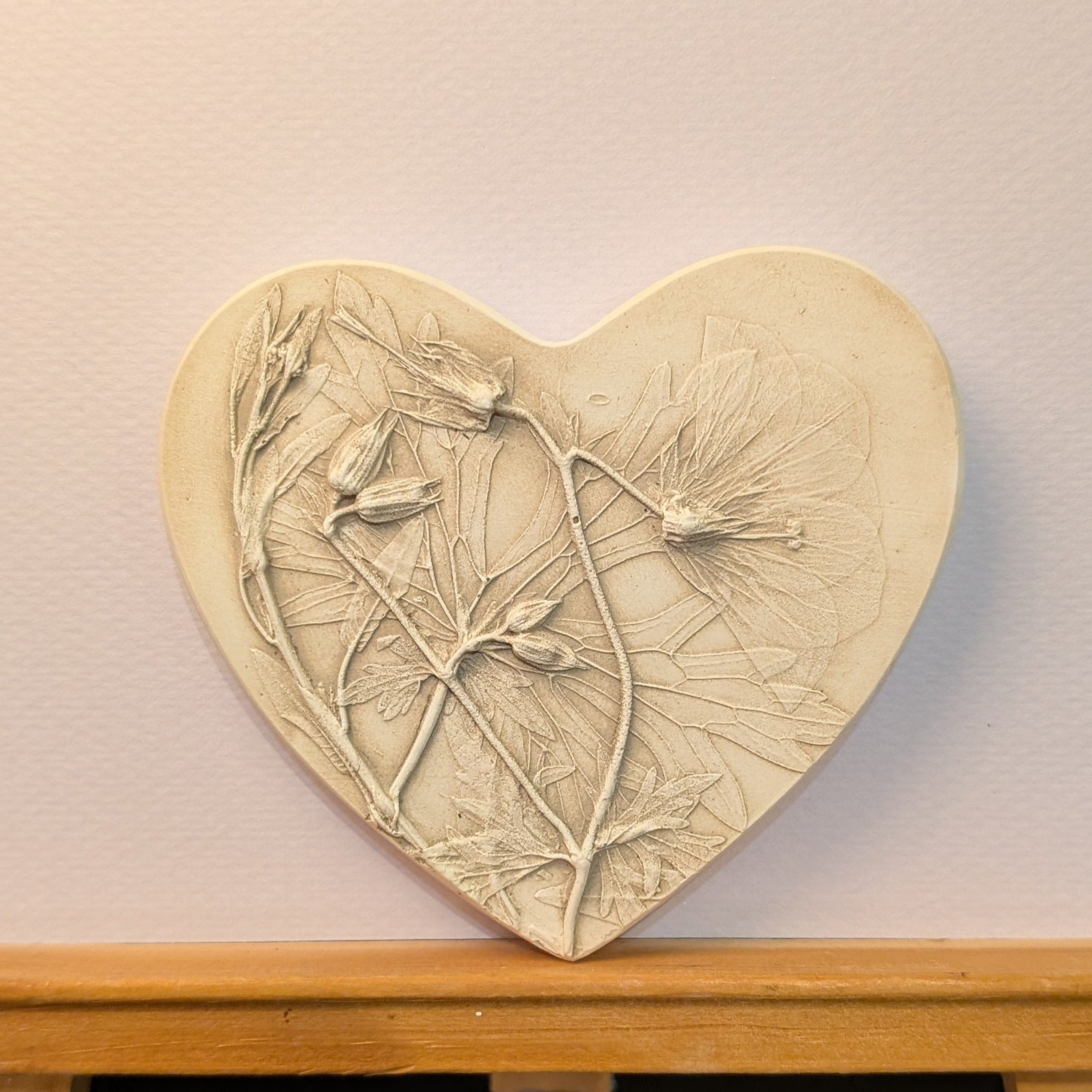 heart shaped floral tile