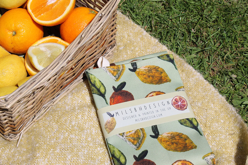 Citrus Fruit Print Tea Towel