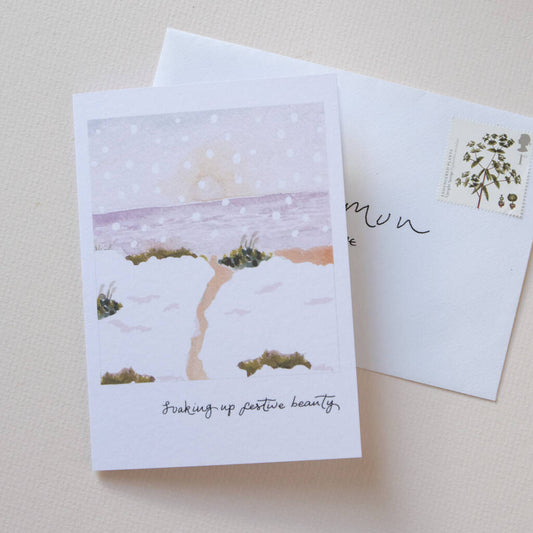 'Soaking Up Festive Beauty' Christmas Card